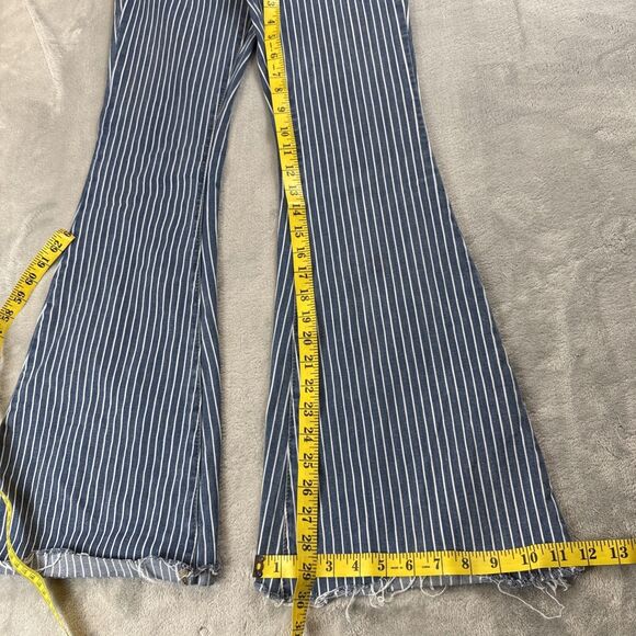 Judy Blue 5/27 Stripe Super Flare High Waist Ruby Ya Ya Shirley Jeans Boho - Picture 7 of 14